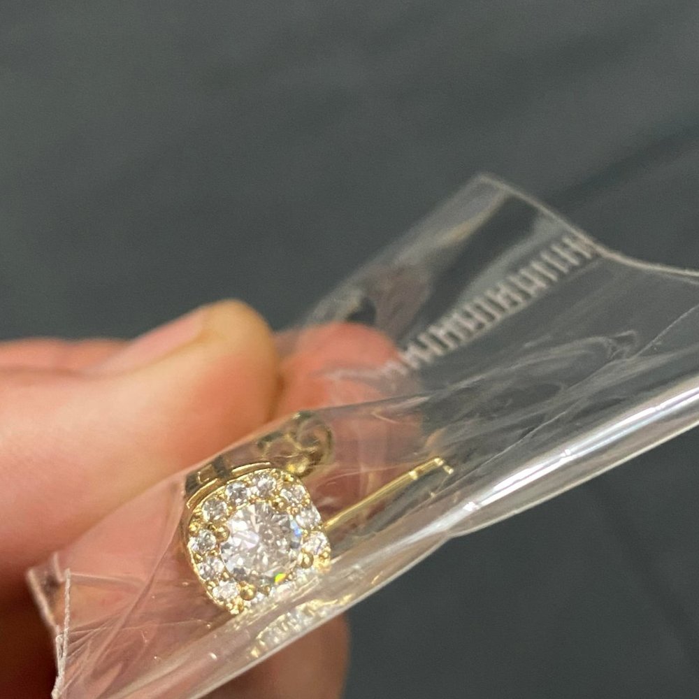 Square Cubic Zirconia Post Earrings